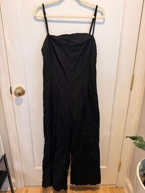 ASOS Black Spaghetti-Strap Wide-Leg Jumpsuit